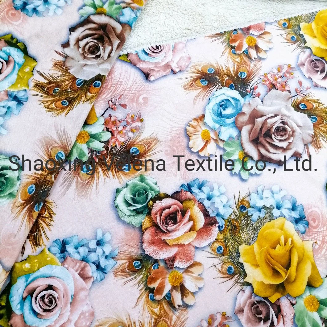 New Design FDY Fudan Velvet Fabric Digital Printing Sofa Curtain Cushion Fabric